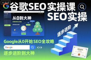 谷歌SEO实操课【被动引流必学】学会利用一个网站做外贸网站引流，25逐步进阶到大神-欢迎访问本站