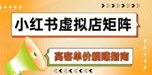 小红书虚拟店实操课程-虚拟资料铺货/笔记/选品搬运/自动发货，26高客单价躺赚指南-欢迎访问本站