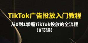 TikTok广告投放入门教程，掌握TikTok投放的全流程（8节课）-欢迎访问本站