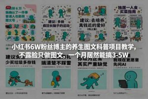 2026小红书养生图文科普项目教程，不露脸只做图文，一个月居然能搞3-5W-欢迎访问本站