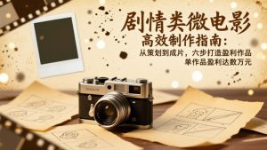 2026剧情类微电影高效制作变现课程：、六步打造盈利作品，单作品盈利达数万元-欢迎访问本站