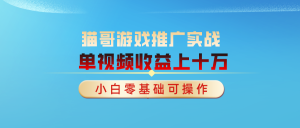 游戏推广实战课程【50节】单视频收益达6位数-欢迎访问本站
