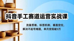 抖音手工赛道运营实战课【月变现破3万】流量+垂直定位，26单解决不起号难题-欢迎访问本站