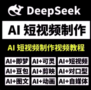 DeepSeek AI视频制作教程+短视频全套技能自学课程，从入门到精通素材【电商热销992】-欢迎访问本站